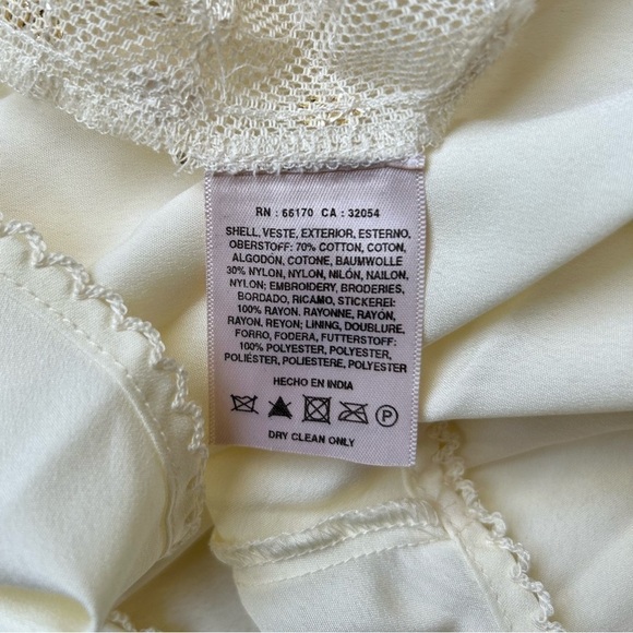 Anthropologie Leifnotes Polka Dot Dress White Ivory Sequin Flutter Sleeve 4 NWT - Picture 13 of 14